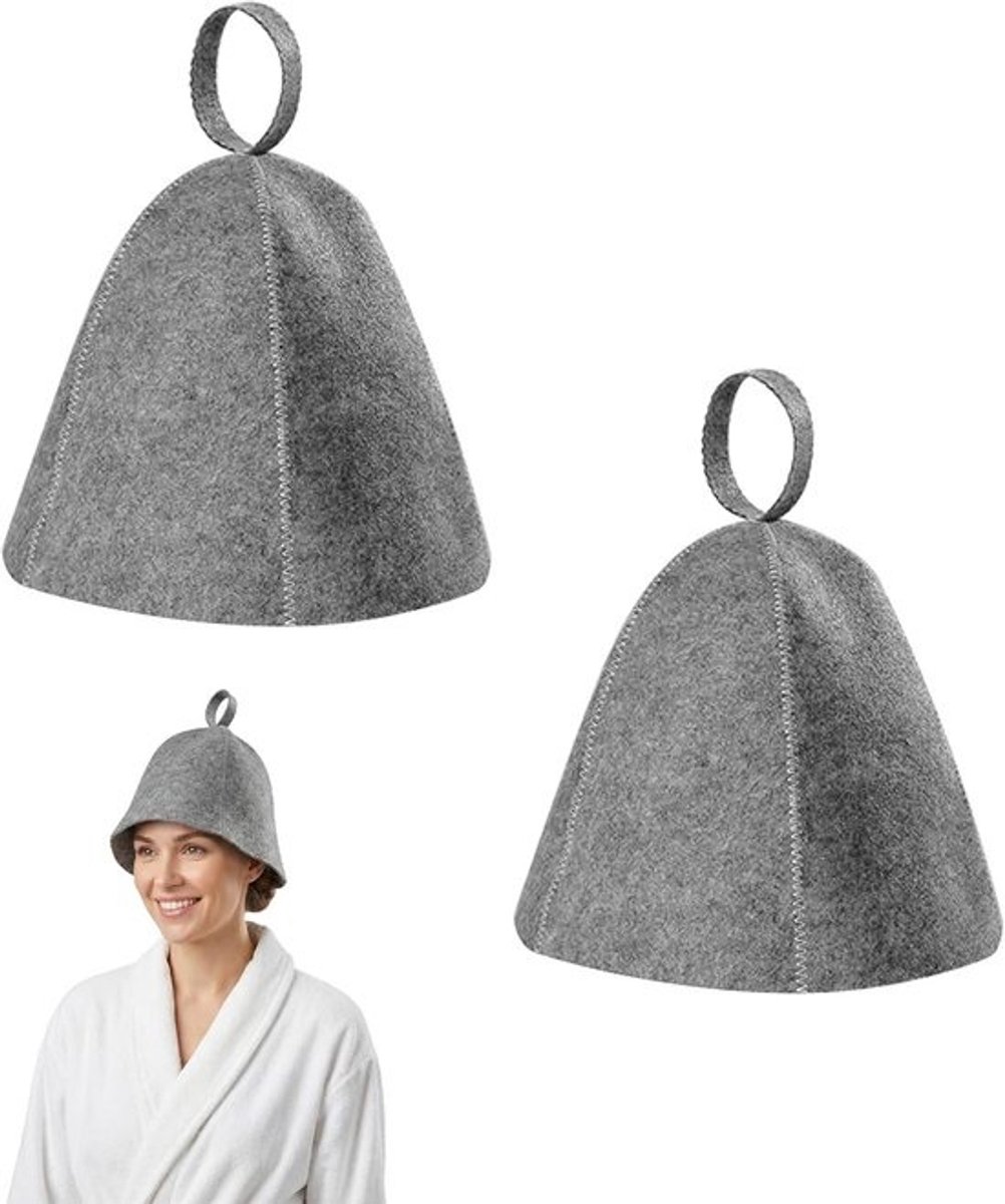 2 stuks saunahoed, vilten hoed voor dames en heren, goede kwaliteit, saunamuts, paar sauna-accessoires, vilten muts voor een unieke wellness-ervaring, ik ga niet naakt in de sauna, 2 stuks