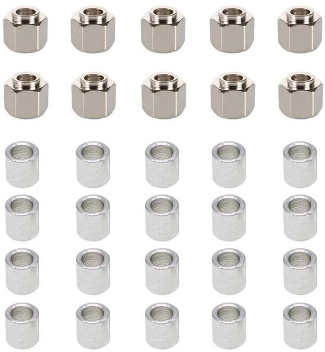Excentrische Kolommen - V-wiel Onderdelen - 3D Printer Bouw - Precisie Verstelbaar - 10 Stuks - Zilver