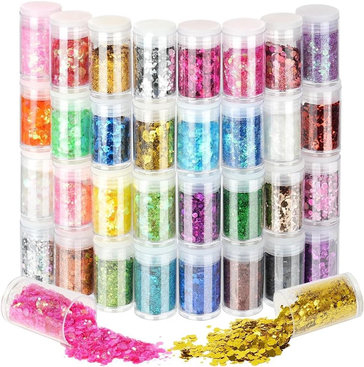 Cosmetische Glitter Set met 32 Stukken voor Make-up en Ambacht - Moeder van Parel Epoxy Decoratie