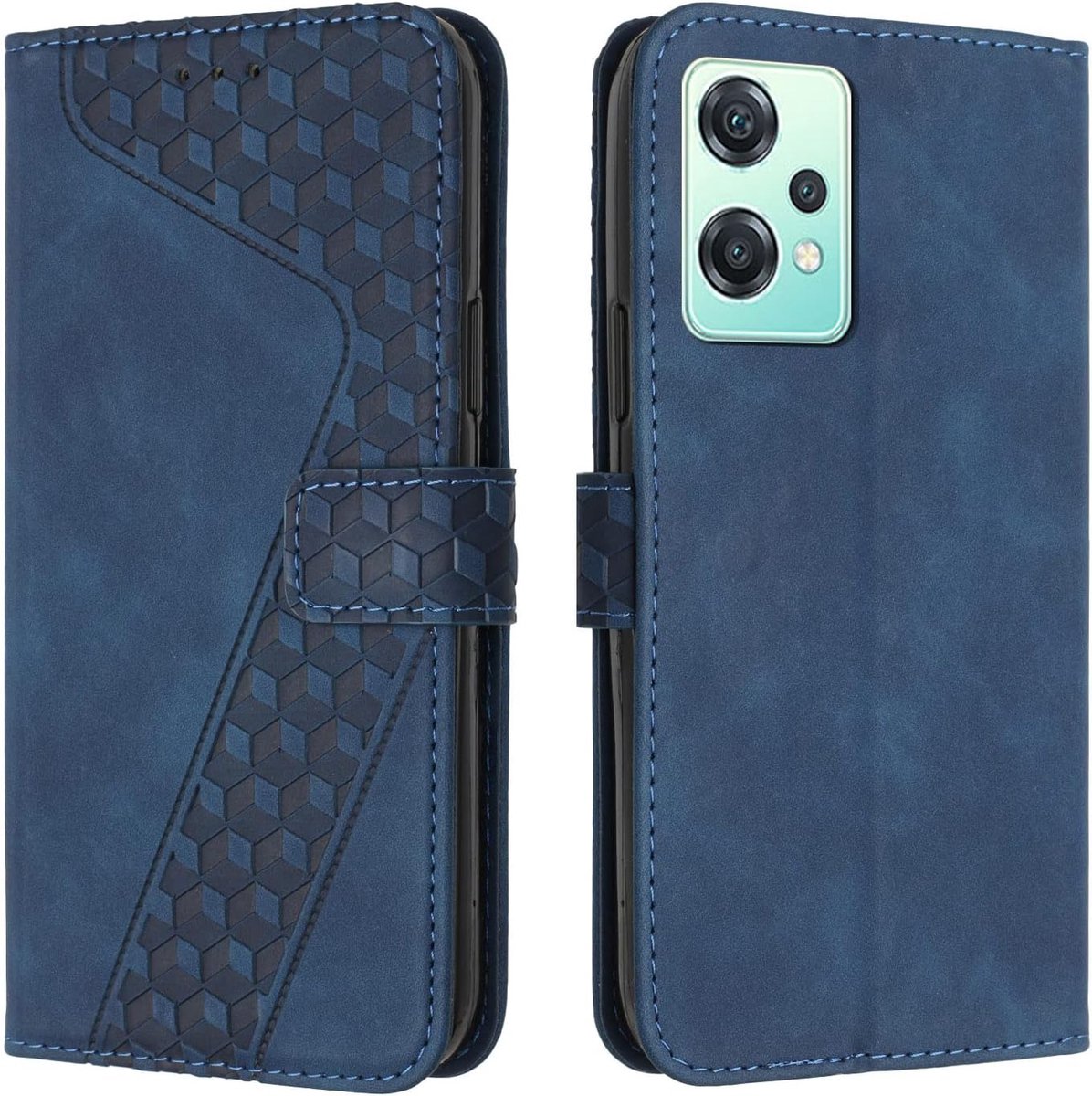 Hoesje voor OnePlus Nord CE 2 Lite 5G, Lederen Portemonnee Telefoonhoesjes met Standaard Magnetic Shockproof Flip Leather Wallet Book Case（Blauw）