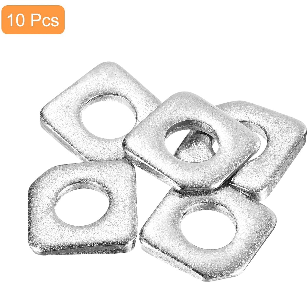 Vierkante sluitringen, M10 x 22 x 4,2 cm, roestvrij staal, platte sluitring voor profielwigringen voor het nivelleren van dikte
