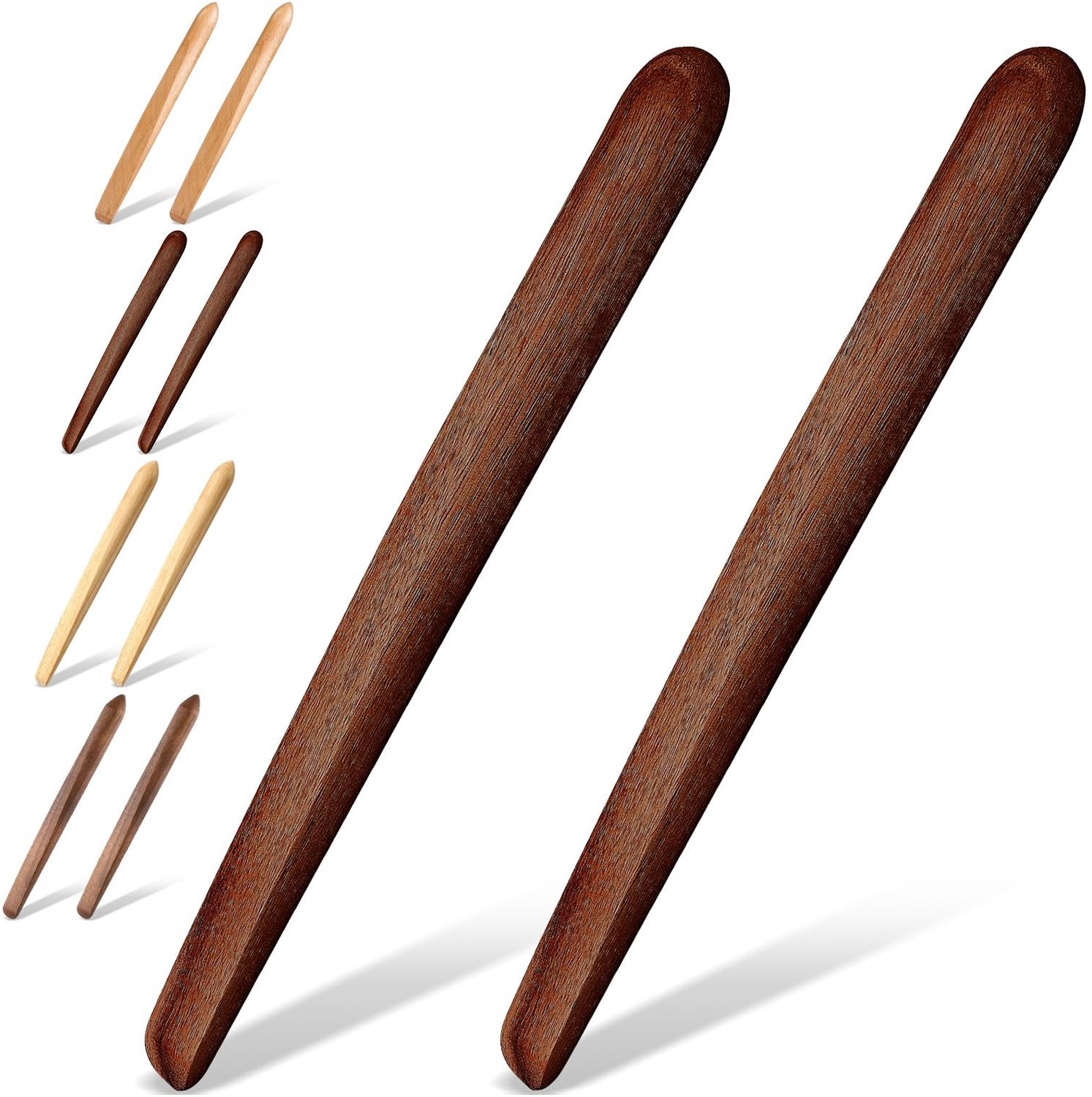 Famanu – Set van 2 houten spurtles van 28 cm voor zuurdesem, acaciahout, ideaal voor het roeren van deeg en beslag