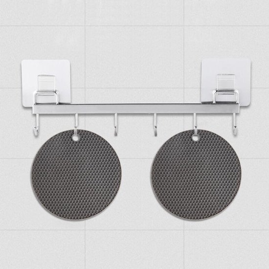 Siliconen onderzetters‑rond donkergrijs‑23cm 2 stuks | Warmtebestendige tafelonderzetters, antislip voor potten en pannen — afbeelding 2