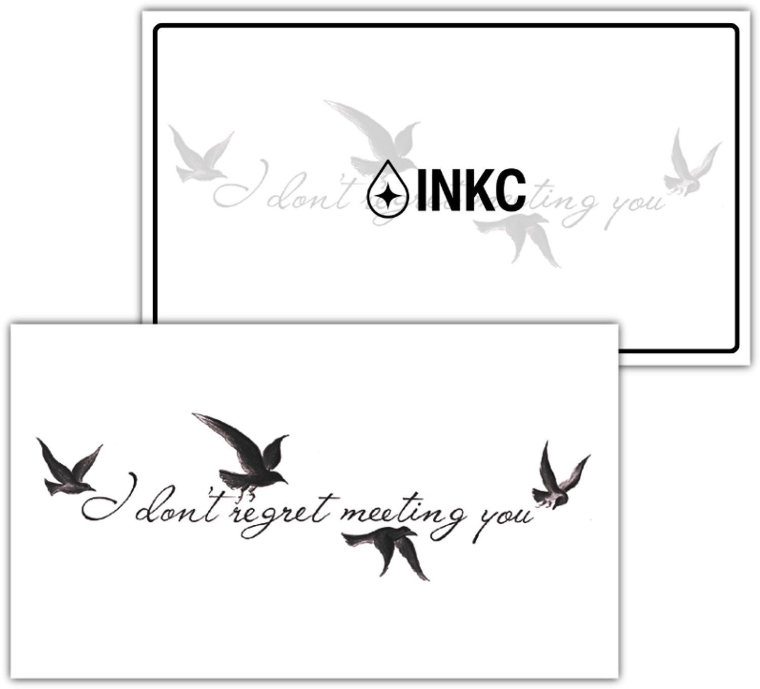INKC - Tijdelijke Tattoo - I Don't Regret Meeting You - Nep Tattoo - Plak Tattoos - Blijft tot 2 weken - 7 x 12cm