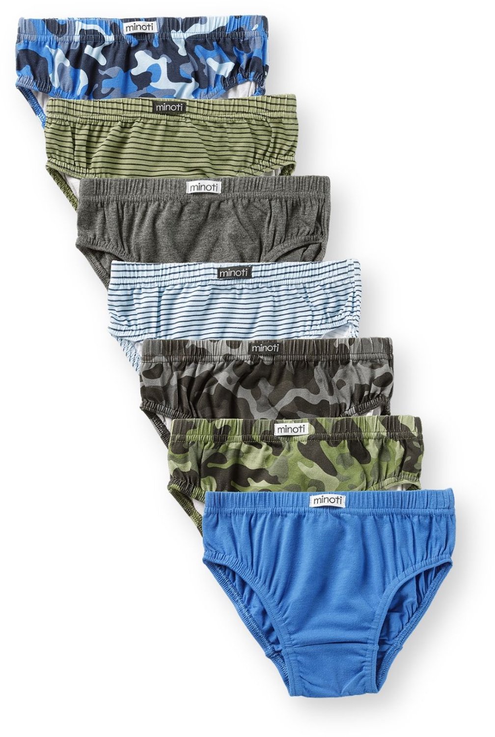Minoti slips jongens camouflage en strepen - meerkleurig - 7-pack
