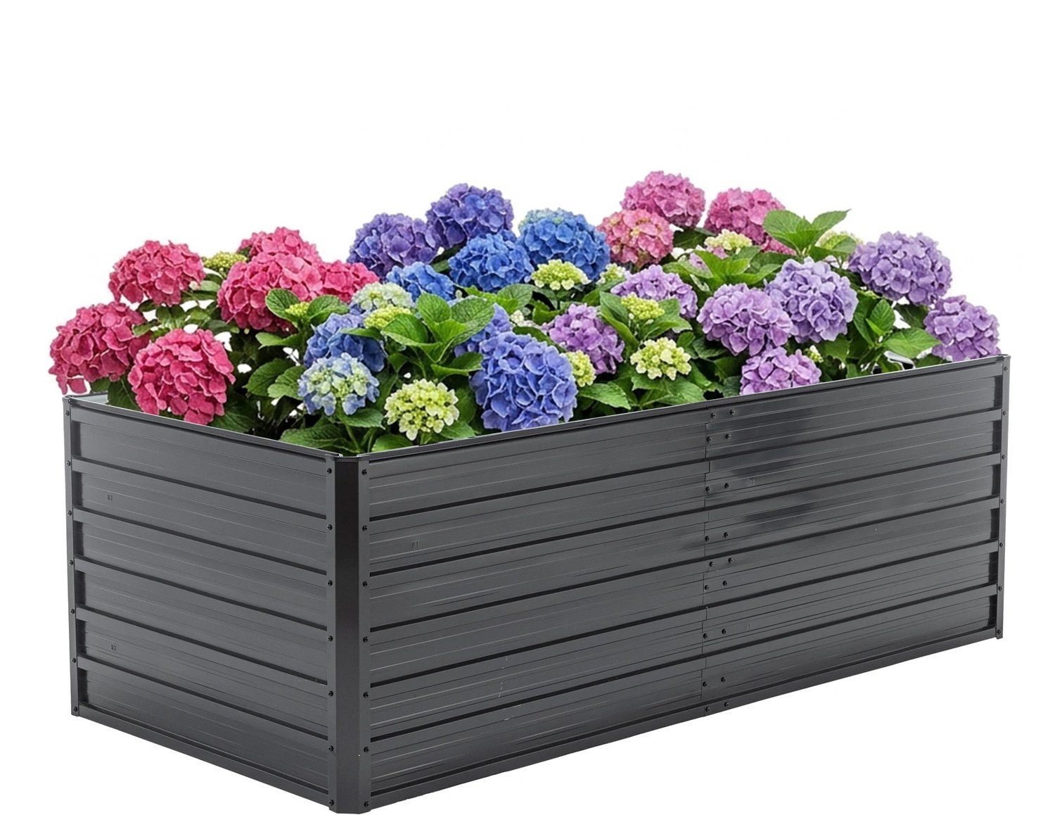 Atlasyx moestuinbak - Plantenbak buiten - Verhoogde plantenbak - Verhoogde moestuinbak - Roestbestendig - 190 x 90 x 64 cm - Zwart