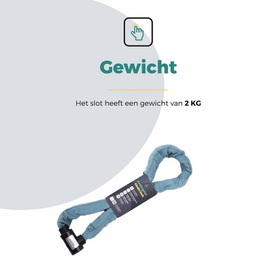 Voltano ART2 Kettingslot - Ice Blauw - 100 CM - ART 2 Slot Goedgekeurd Voor De Fietsverzekering — afbeelding 3