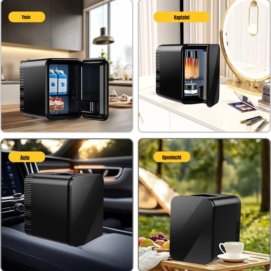 QORA® Mini Koelkast - Koelkast- Zwart- ‎30cm x 23cm x 30 cm van Qora — afbeelding 3