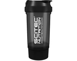Scitec Nutrition Scitec Nutrition ® - Traveler Shaker (Smokey) - Grijs - Shakebeker met ingebouwd opbergcompartiment - anti-lek - shakebekers