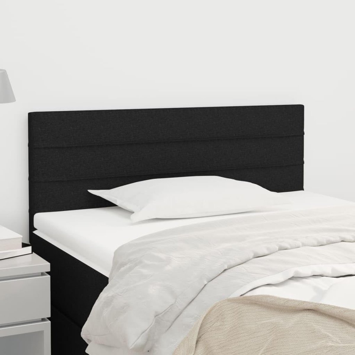 Hoofdbord Bed - Bedhek Stof - Lezen in bed - In hoogte verstelbaar - 100 cm breed - Zwart