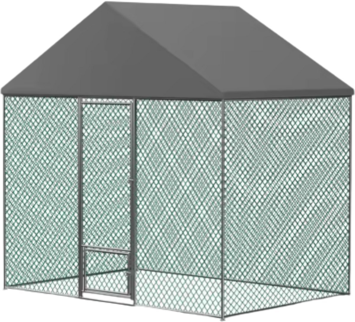 Dierenren 600x300cm - Metaal, Kippenren voor buiten en tuin en Inclusief waterdichte hoes - Voor Buiten, Tuin en Terras