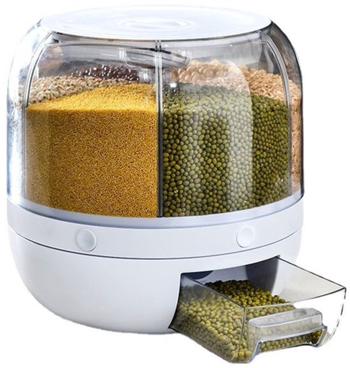 Opslagcontainer met rotende dispenser - Allecto Graandispenser