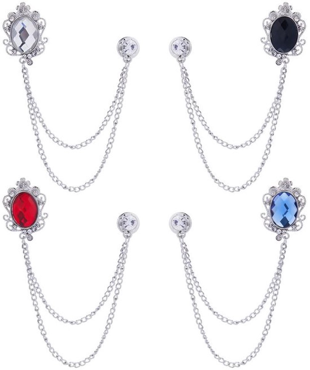 Dailygoody - Halsketting Clip - Strass Broche - Dubbele