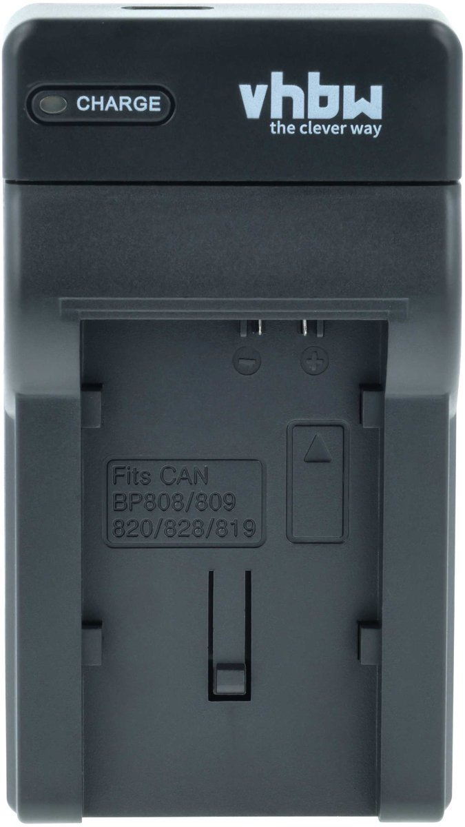 vhbw USB-C-oplader compatibel met Canon BP-819, BP-820, BP-827, BP-807, BP-808, BP-809 camera/camcorder - oplaadstation + USB-C-kabel met oplaadindicator