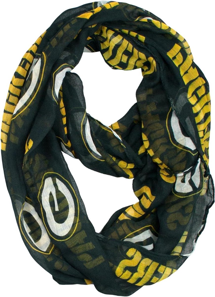 Infinity Sjaal - Lus Sjaal Loop Sjaal - Teamgeest Tonen - Herhalende Logo Print - One Size - Groen
