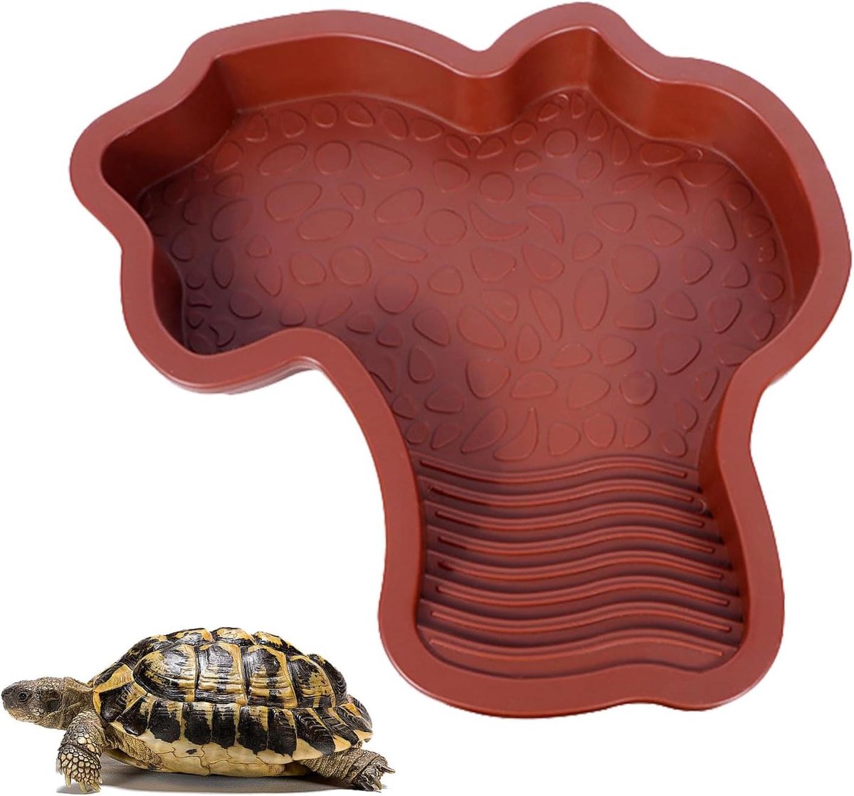Schildpadden Waterschaal - Reptielen Bad - Natuurlijke Habitat - Antislip Hangbaan - 317 x 245 x 54 cm - Roodbruin