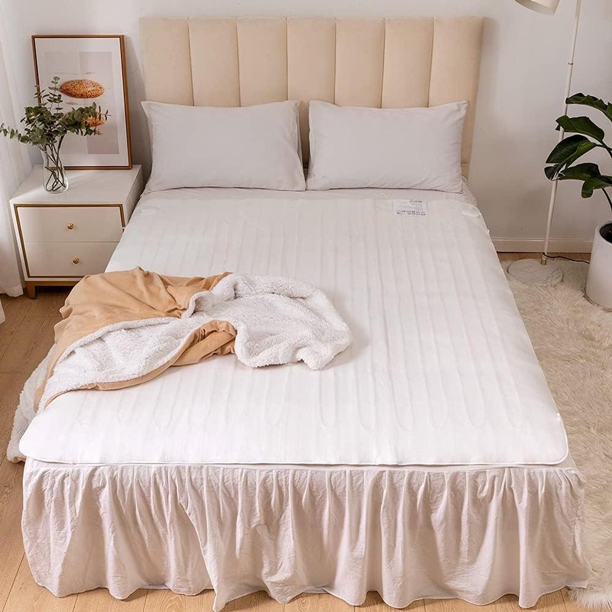 Elektrische Verwarmde Deken - Warmtedeken Onderdeken - Bed Opwarmen - 3 Warmte-instellingen - 160x150cm - Grijs