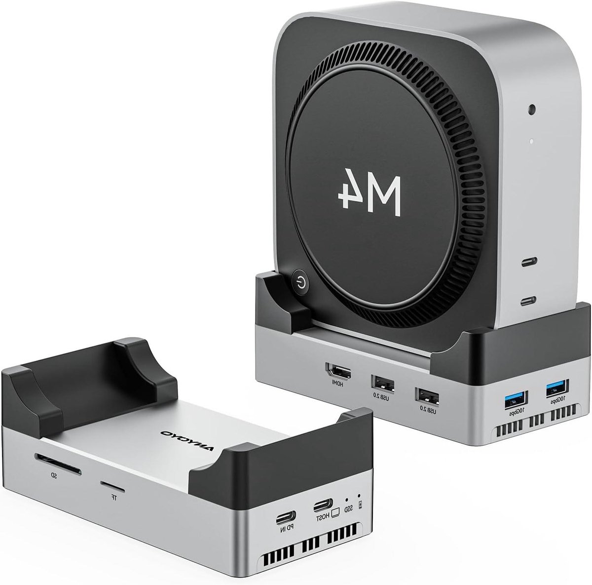 Mac Mini Dock - Hub Stand - Productiviteit Verhogen - 10Gbps NVMe SSD - 10-in-1 - Aluminium