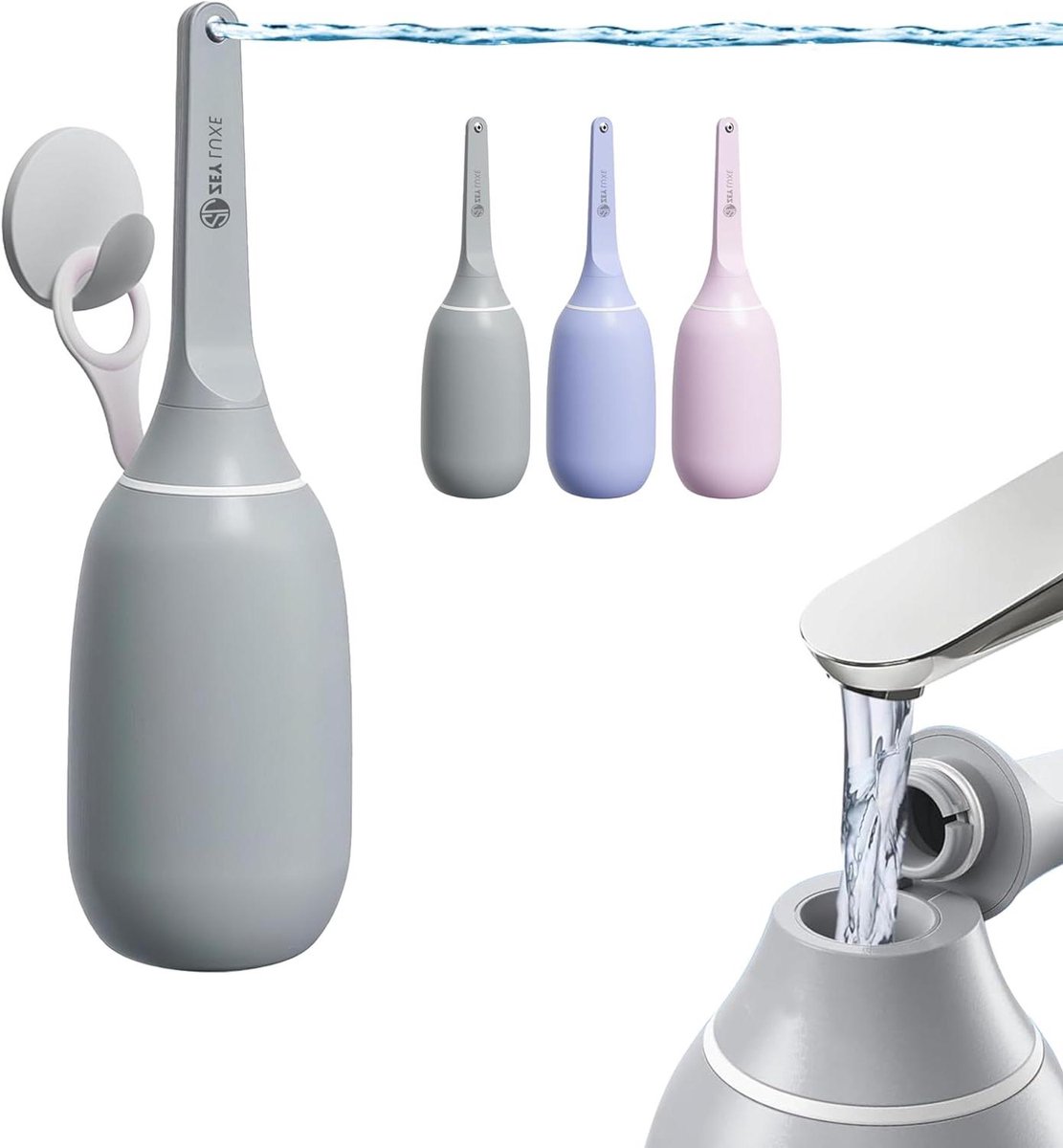 Reisbidet Fles - Draagbaar Bidet Peri Fles - Persoonlijke Hygiëne - Zachte Knijpfles - 400 ml - Grijs