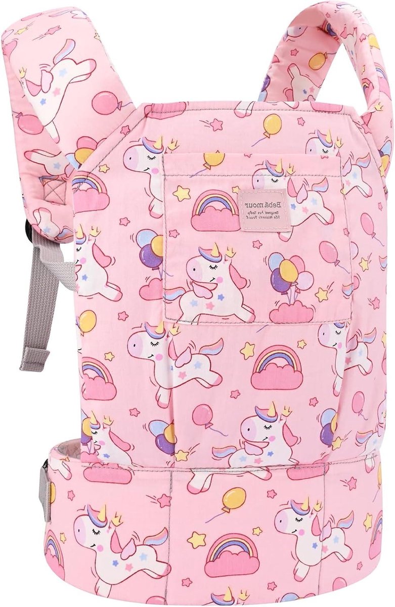 Poppendrager voor kinderen - Draagzak poppen - Spelen met poppen - 3-in-1 ontwerp - Past poppen < 50 cm - Roze