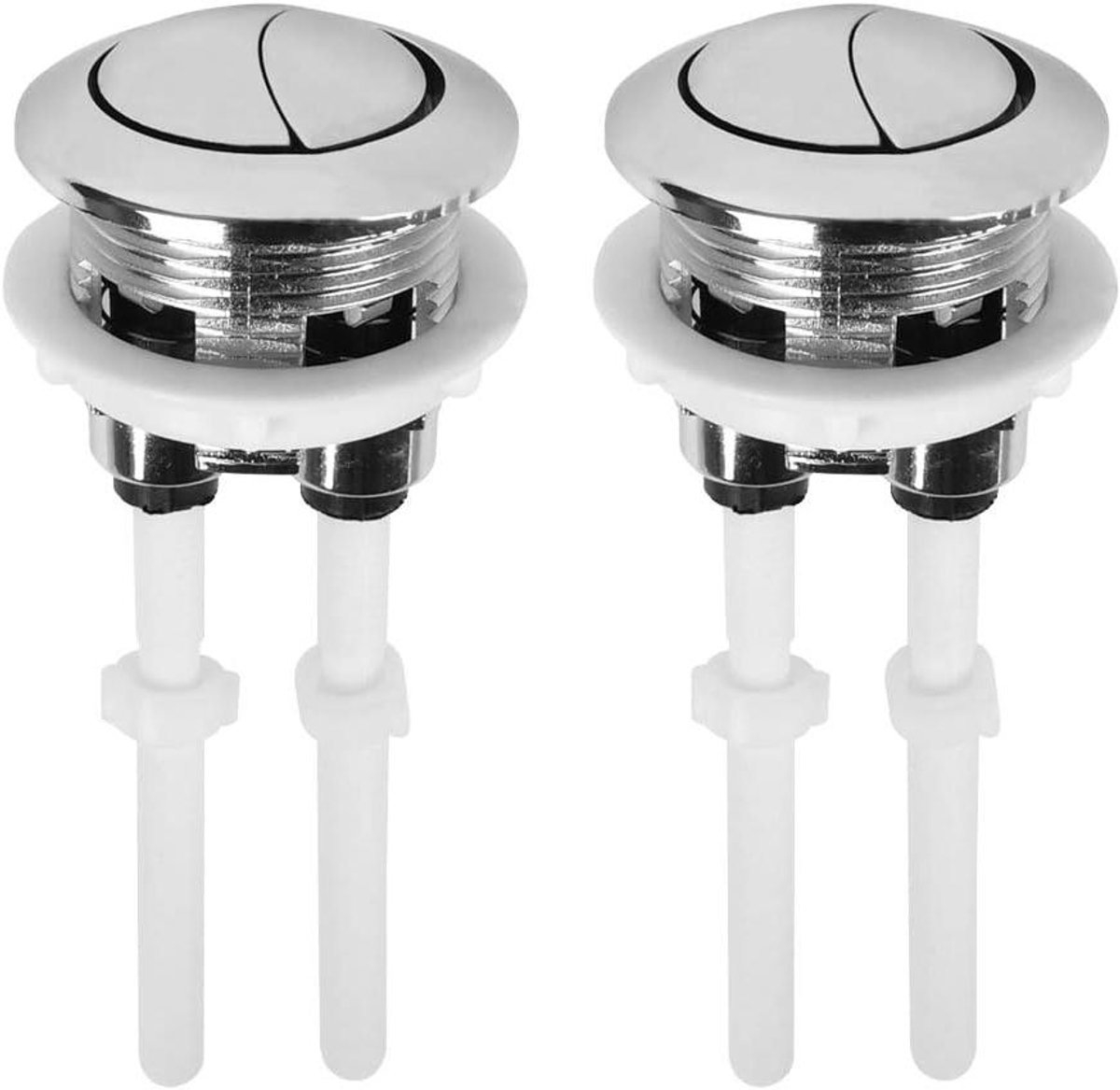 Toilet Spoelknoppen - Dubbele Spoelknop - Toilet Onderhoud - Universele Pasvorm - 38mm - Chroom