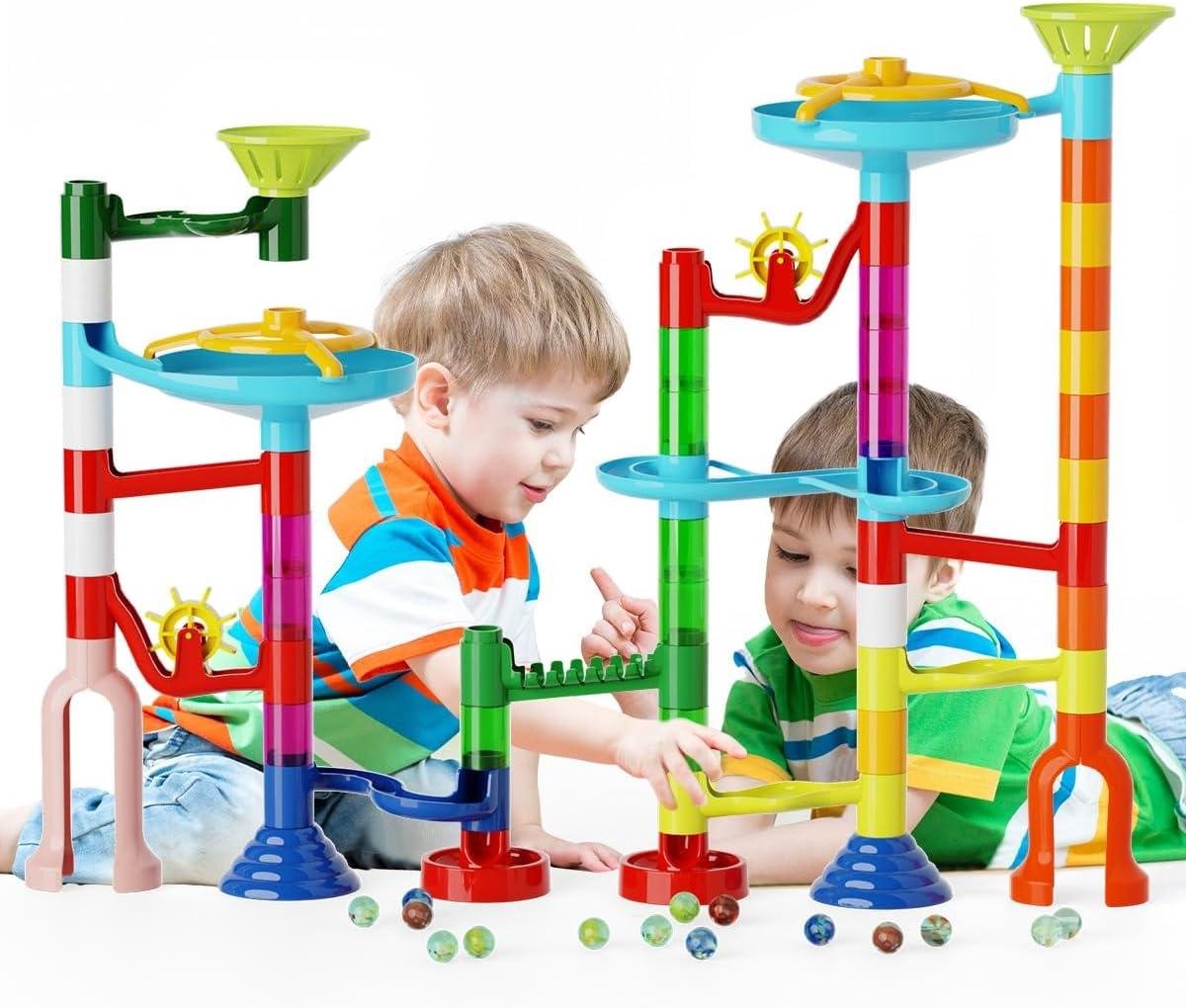 Marmeren Baan Doolhof - Knikkerbaan Spel - STEM Leren - 110 Delige Set - 273 x 11 x 252 cm