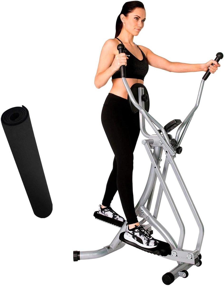 Crosstrainer Walker - Elliptische trainer Hometrainer - Thuisconditie Opbouwen - Inklapbaar Ruimtebesparend - Tot 100 kg - Zwart