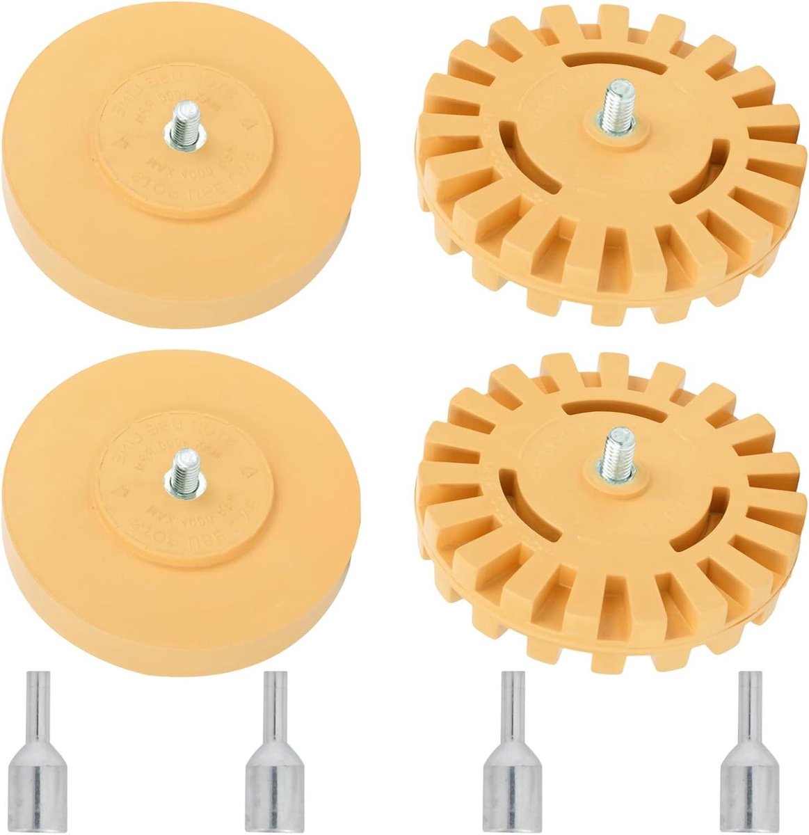 Gumwiel Set - Stickerverwijderaar - Auto Restylen - Zonder Krassen - 10cm - Geel