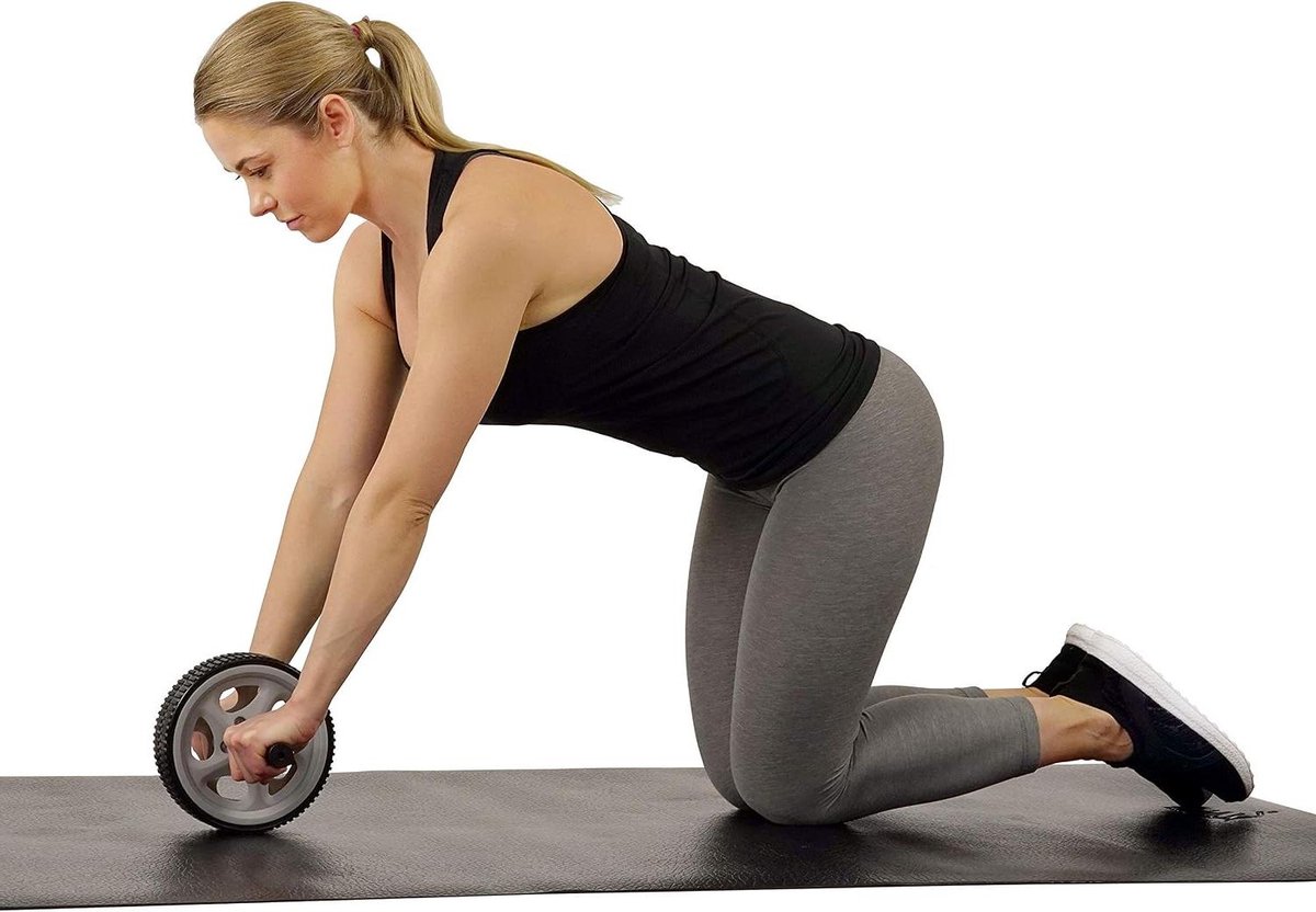 Buikspierwiel - Ab Roller Core Trainer - Kern Training - Dubbelwiel Ontwerp - 10 inch Lengte - Zwart