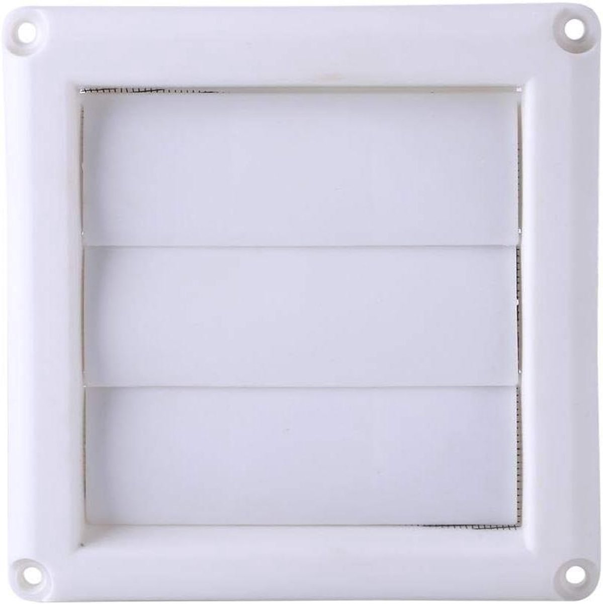 Wandventilatierooster - Luchtventilatierooster - Ventilatie Buiten - Met Vliegenscherm - 15 x 15 cm - Wit