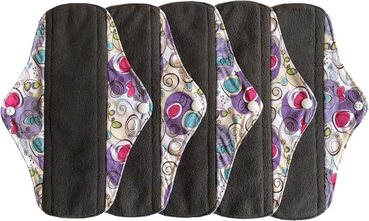 Herbruikbare Maandverband - Wasbare Inlegkruisjes - Intieme Hygiëne - Waterproof PUL Achterkant - 26 cm - Koolkleurig