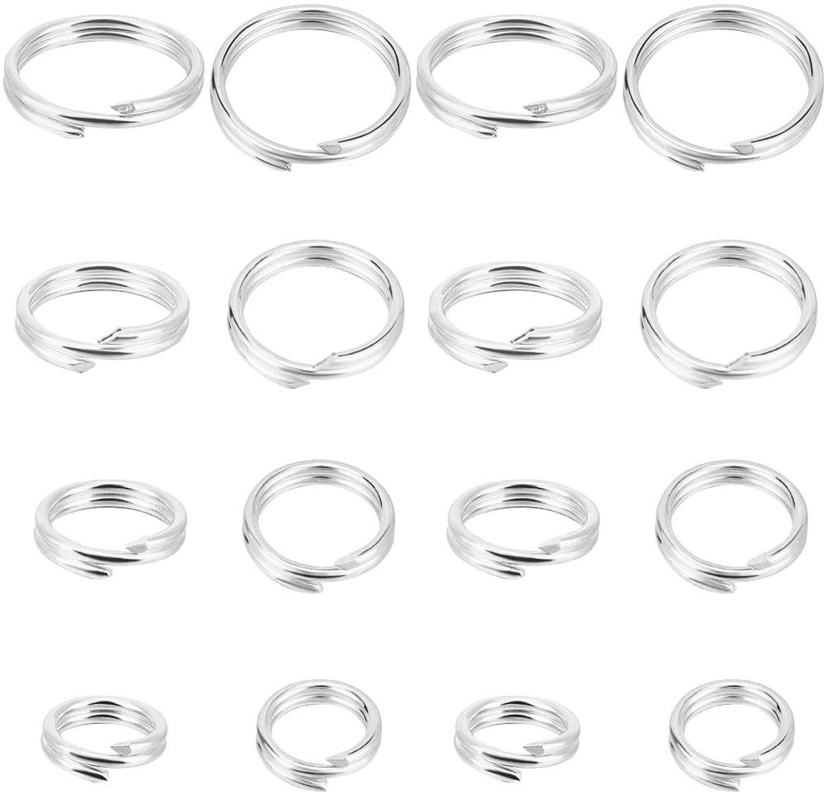 1 Doos 20 Stks Dubbele Loop Jump Ringen 925 Sterling Zilver 5/6/7/8mm Split Jump Ringen Linking Ring voor Sieraden Maken
