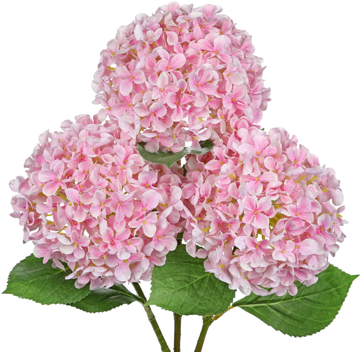 3 stuks kunstmatige hortensia bloemen 66,8 cm lange steel roze hortensia kunstbloemen realistische faux hortensia's met 6,6 inch grote bloei nep zijden bloem voor thuis bruiloft tafel