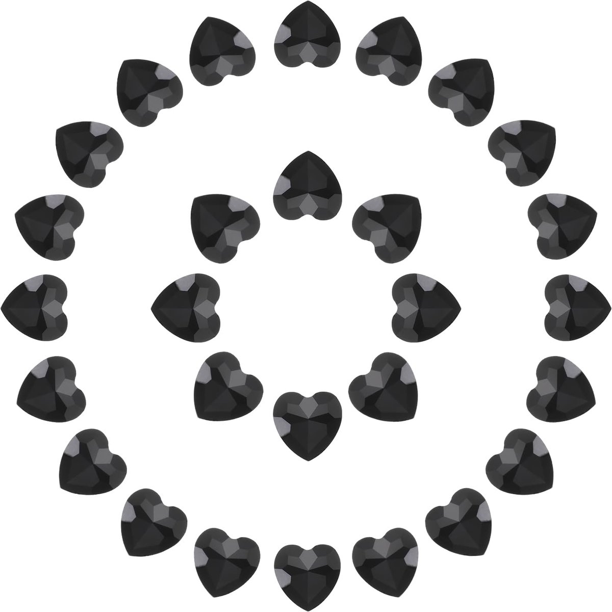 Strassteentjes, 10 mm, zwart, strassteentjes, glazen diamanten, glittersteentjes om te knutselen, verzilverde punt, strass-steentjes voor textiel, doe-het-zelf decoratie