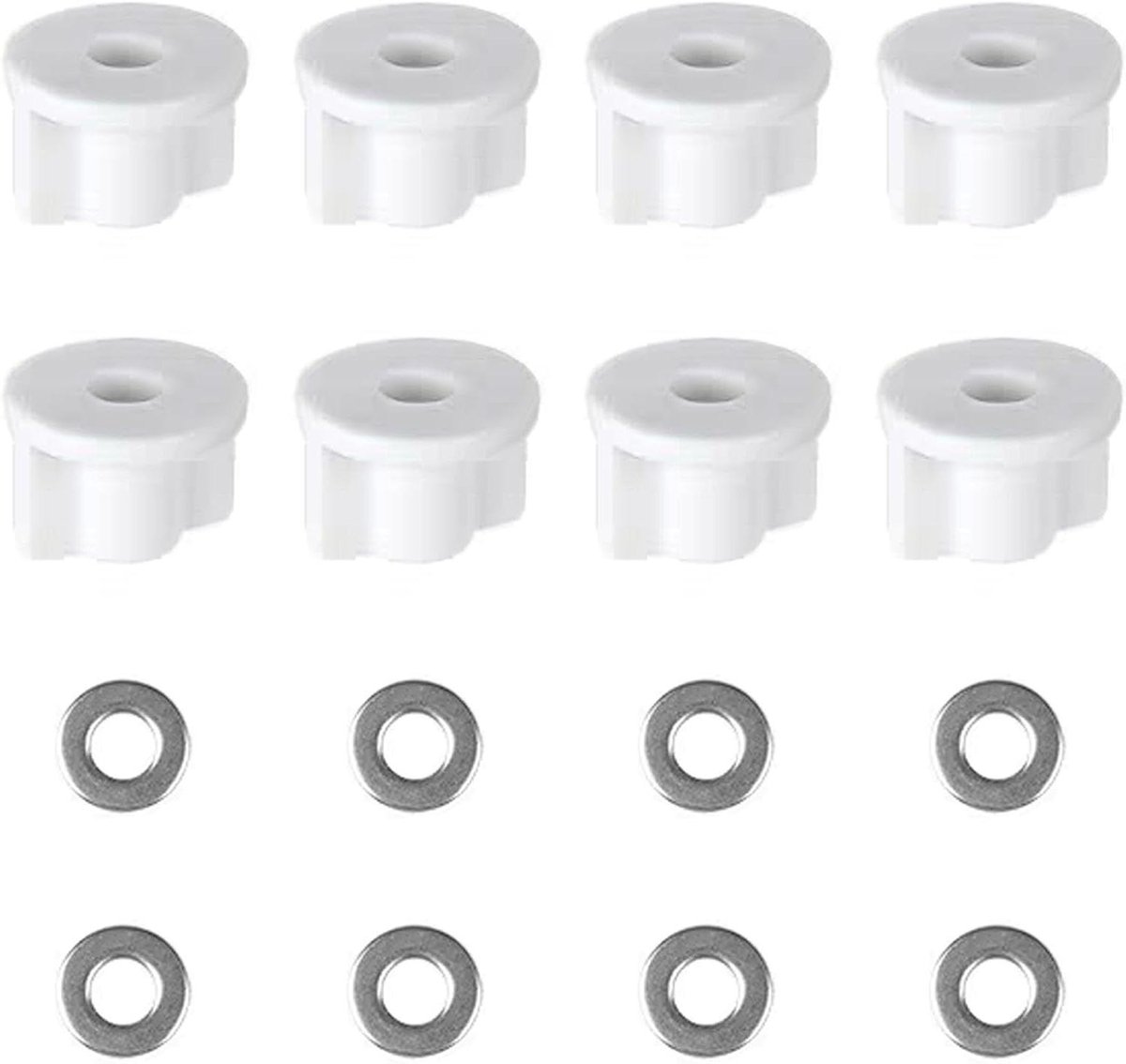 Toiletzitting Bevestiging - Toiletdeksel Onderdelen - Badkamer Reparatie - Corrosiebestendig Staal - 8 Stuks - Wit