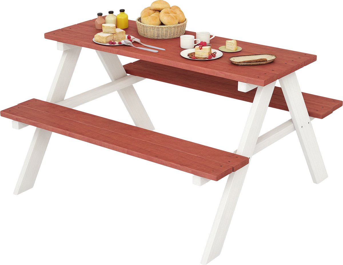 Outsunny Kinderpicknickbank - Vurenhout - 89x79x50cm - Bruin