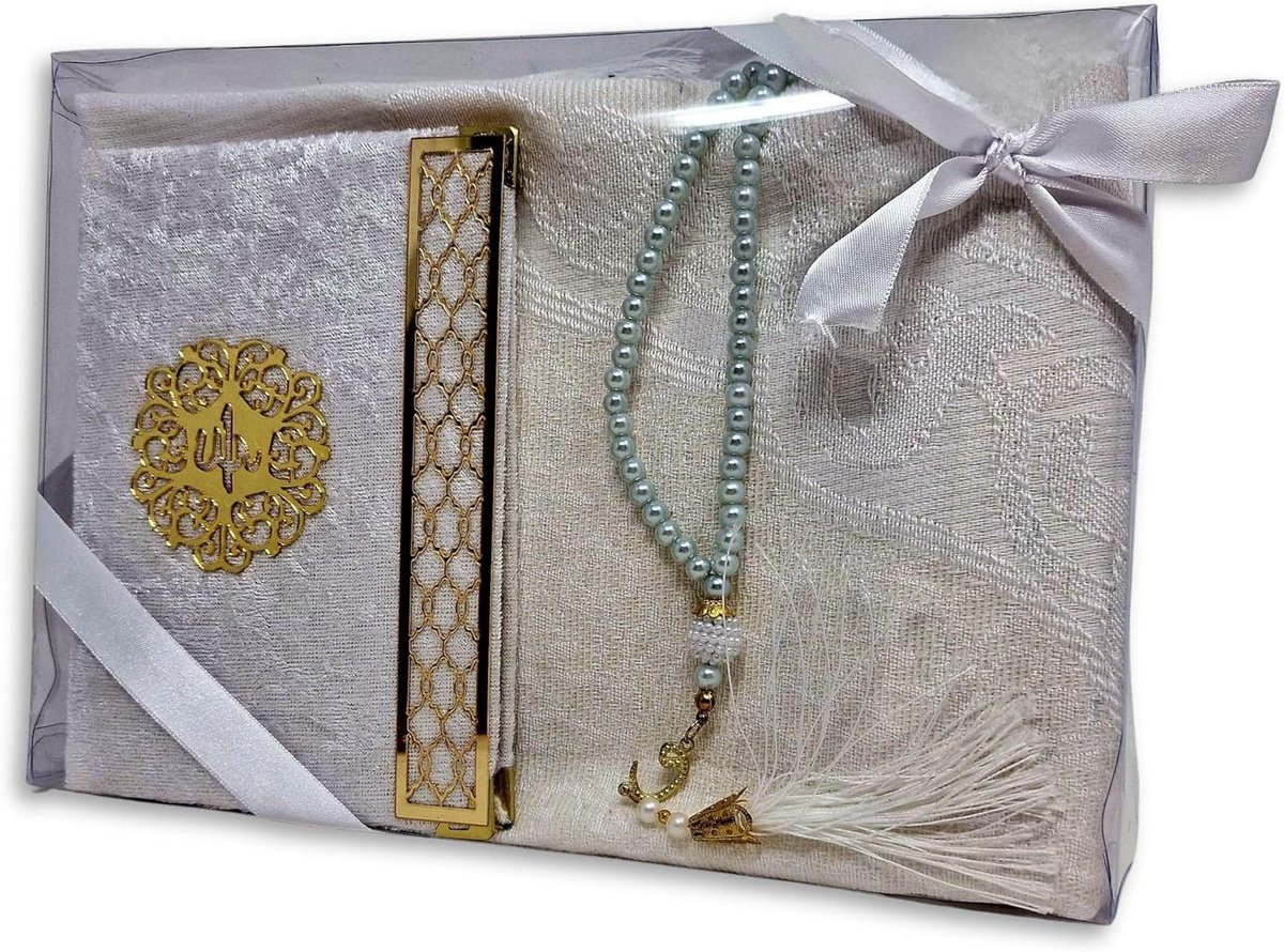Gebedsset - Islamitisch cadeau - Dagelijks gebed - Luxe met Koran - 120x70 cm - Wit