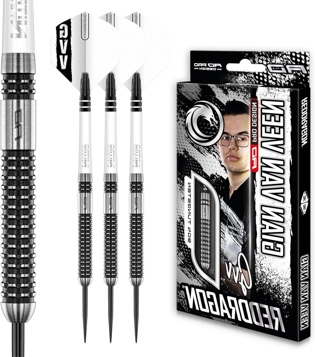 Tungsten Steeltip Dartsset - Dartpijlen Set - Precisie Werpen - 90% Tungsten Materiaal - 23g - Zwart Zilver