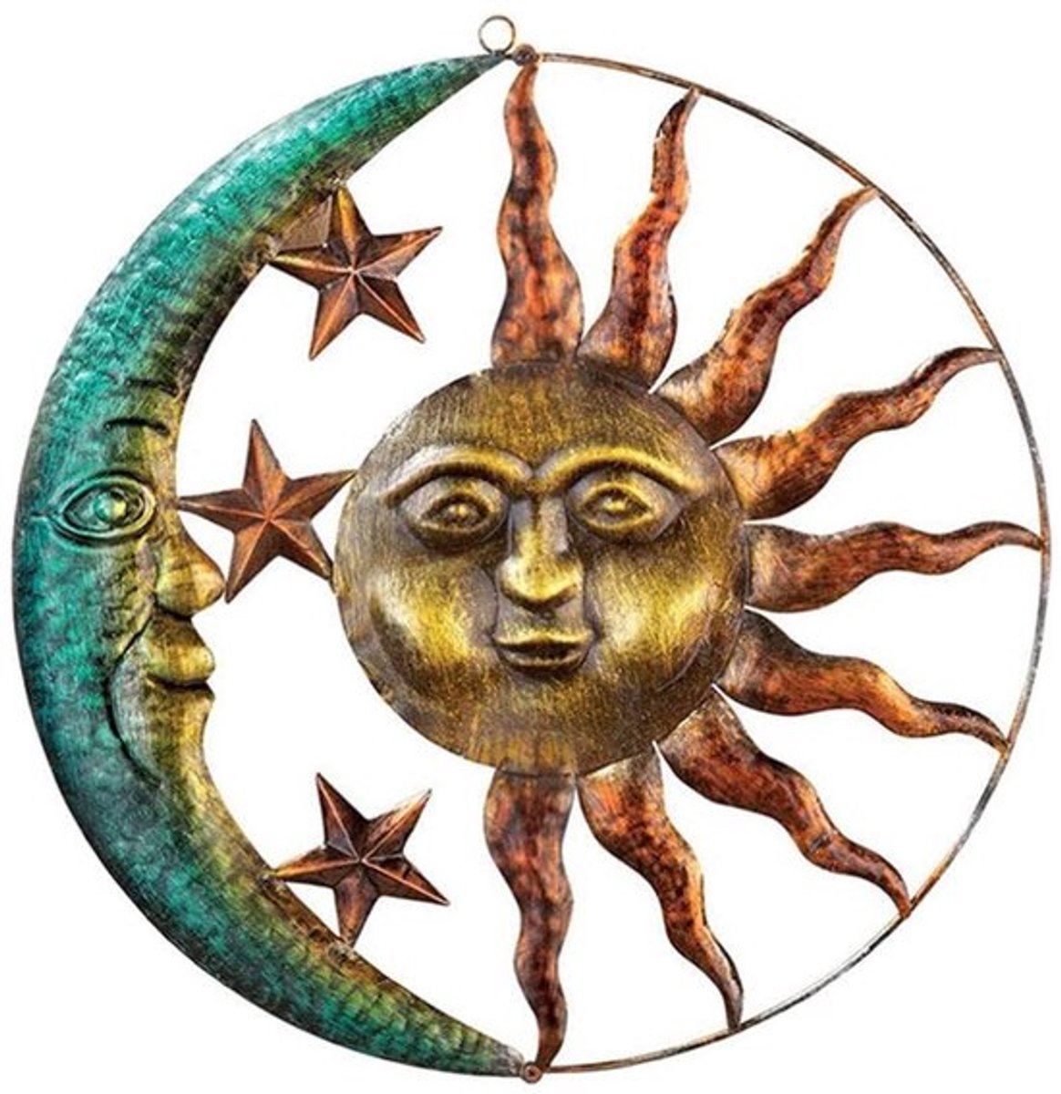 Aladdien - Metalen Wanddecoratie - Zon en Maan - Unieke muursculptuur