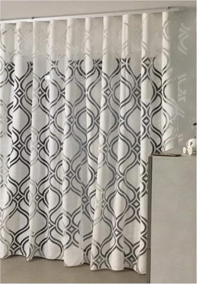 ROMA,60 Gordijn Livia Mis 3,50 x 280 cm naaigordijn kleur wit, gordijn voor slaapkamer, woonkamer, keuken, moderne slaapkamer ook met wave-systeem