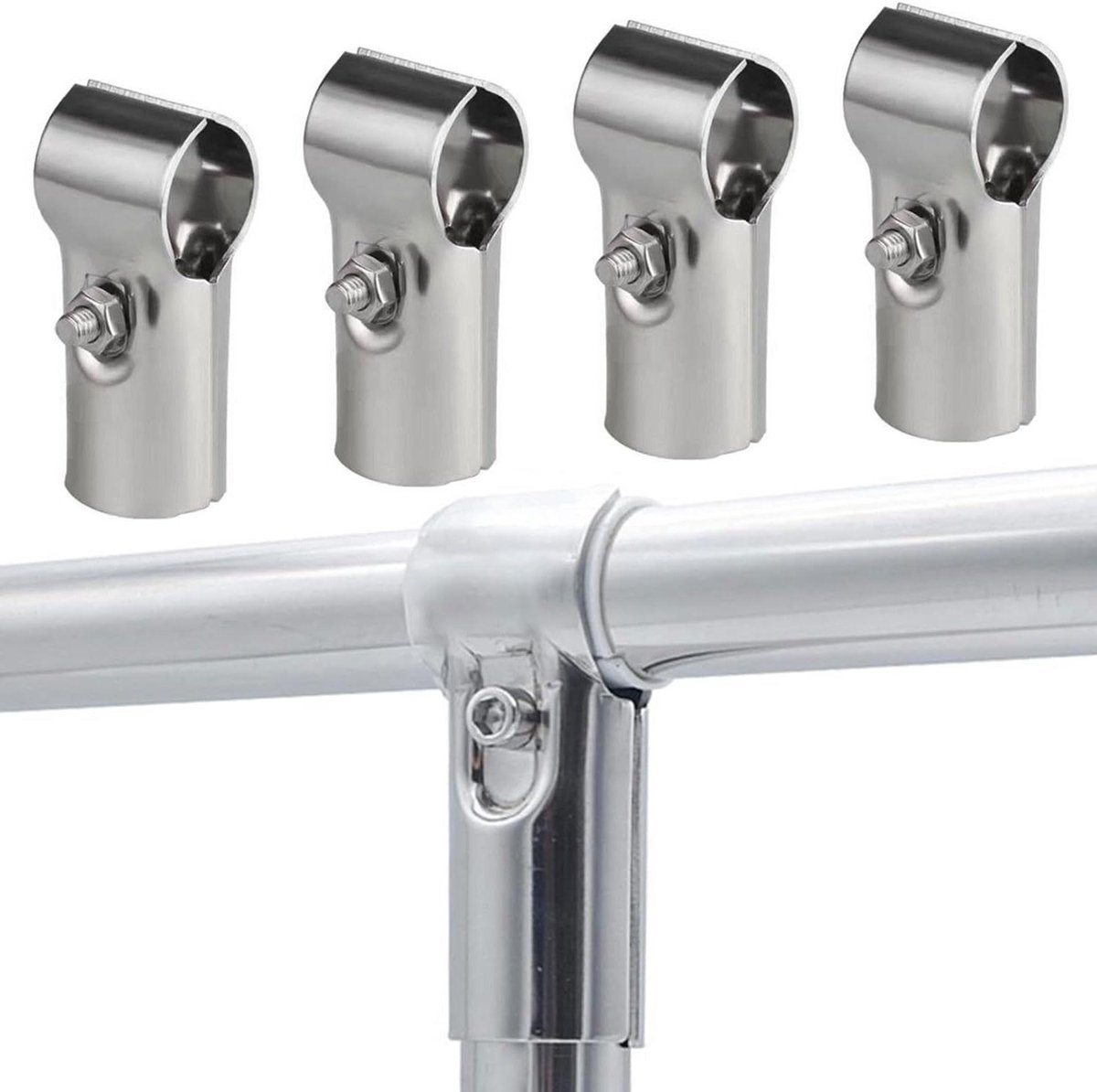 T-buisverbinders - T-stukken Hoekverbindingen - Hekken Bouwen - Roestvrij Staal - 25 mm - Zilver