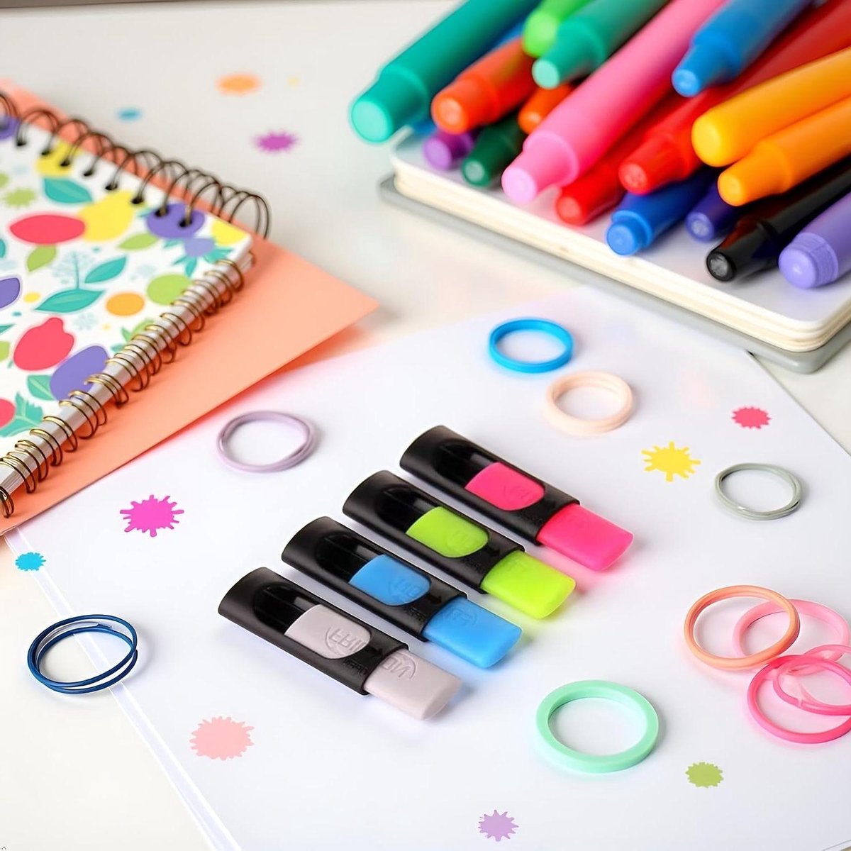 Inkt Gum Set - Uitwisbare Pen Gummen - Fouten Corrigeren - Speciaal voor Inkt - 4 stuks - Meerkleurig