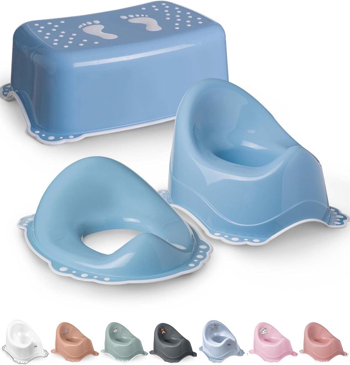 Jongens Toiletset - Potje Kinderwc - Zindelijkheidstraining - 3-in-1 Functie - Vanaf 1 Jaar - Blauw