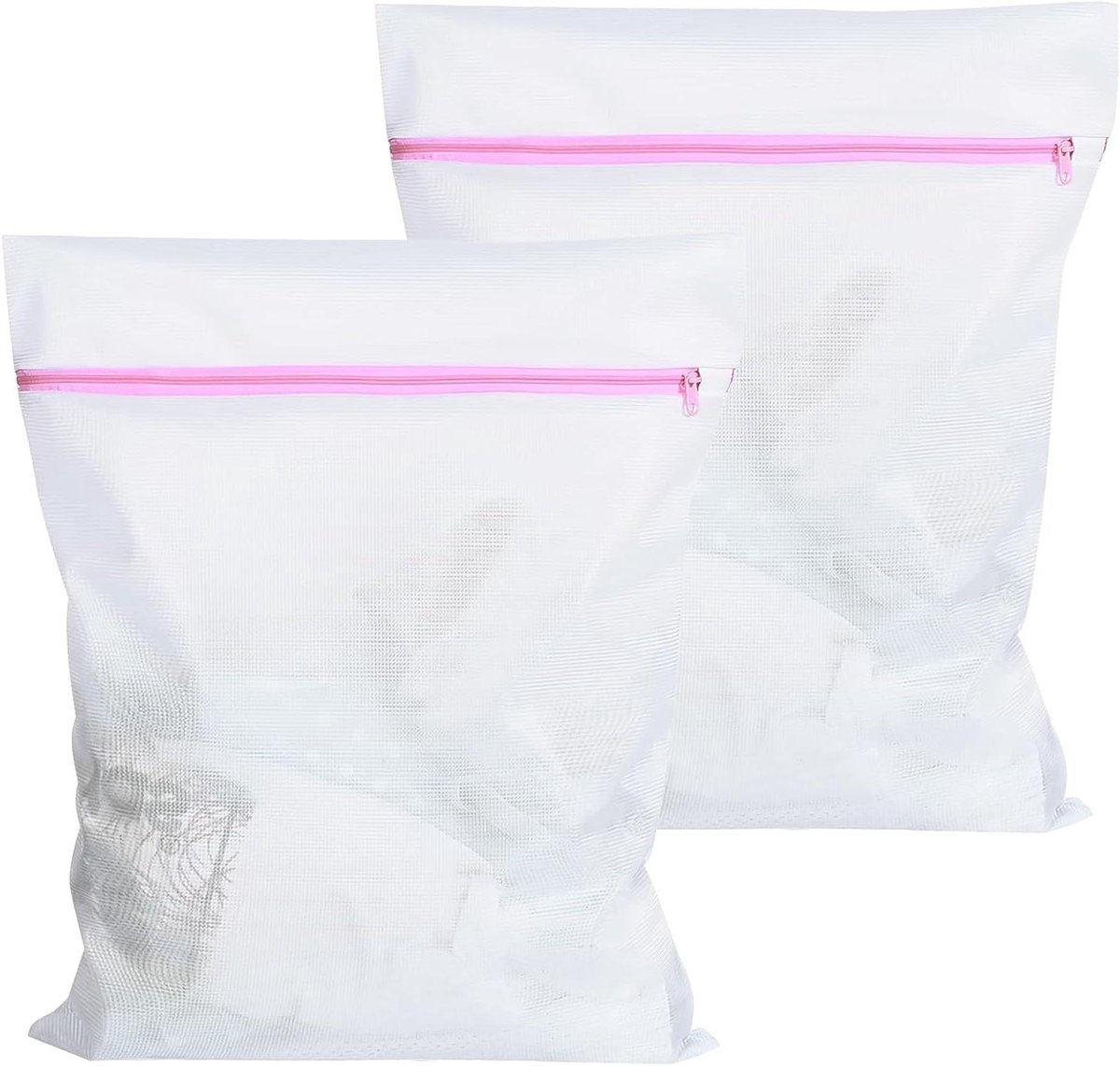 Wasnetten Set - Wasmachinezakken - Kleding Beschermen - Verborgen Ritssluiting - 30 x 40 cm - Wit