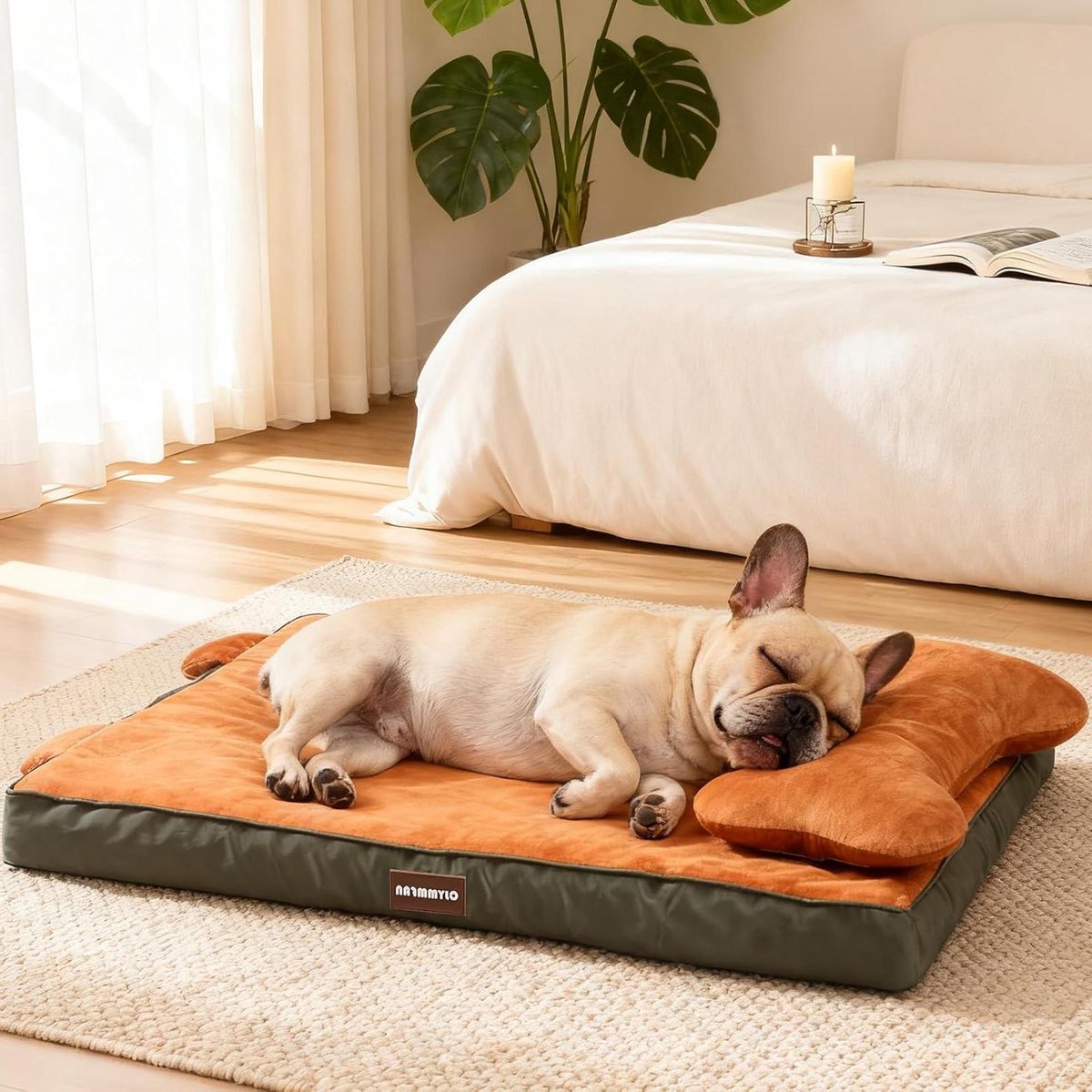 Orthopedisch Hondenbed - Hondenkussen Comfort - Gewrichtsondersteuning Hond - Waterdichte Wasbare Hoes - 76 x 51 cm - Oranje