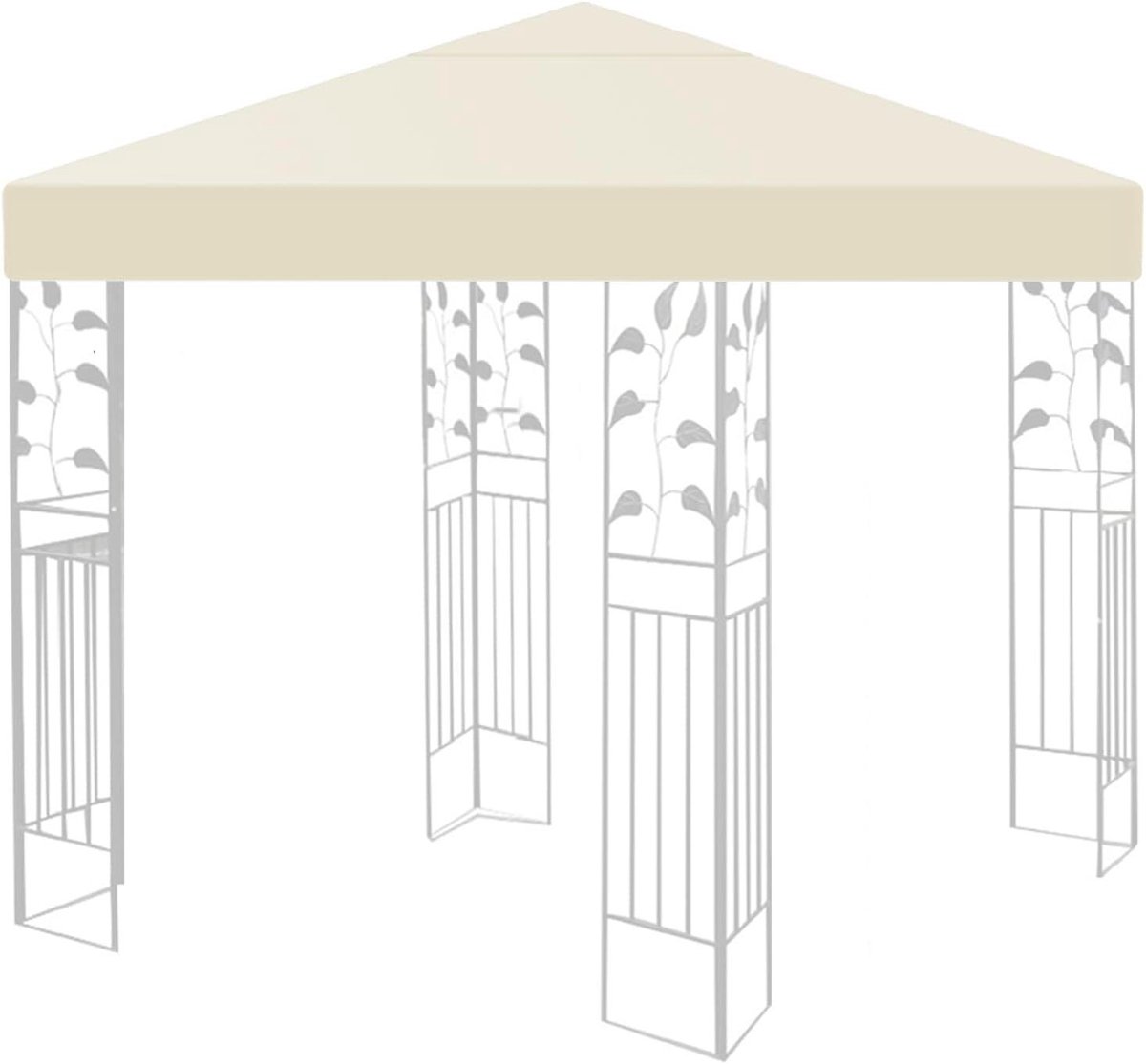 Vervangend dak paviljoen - Reserveovertrek tent - Feestelijke evenementen - Waterdicht en stabiel - 3 x 3 meter - Beige