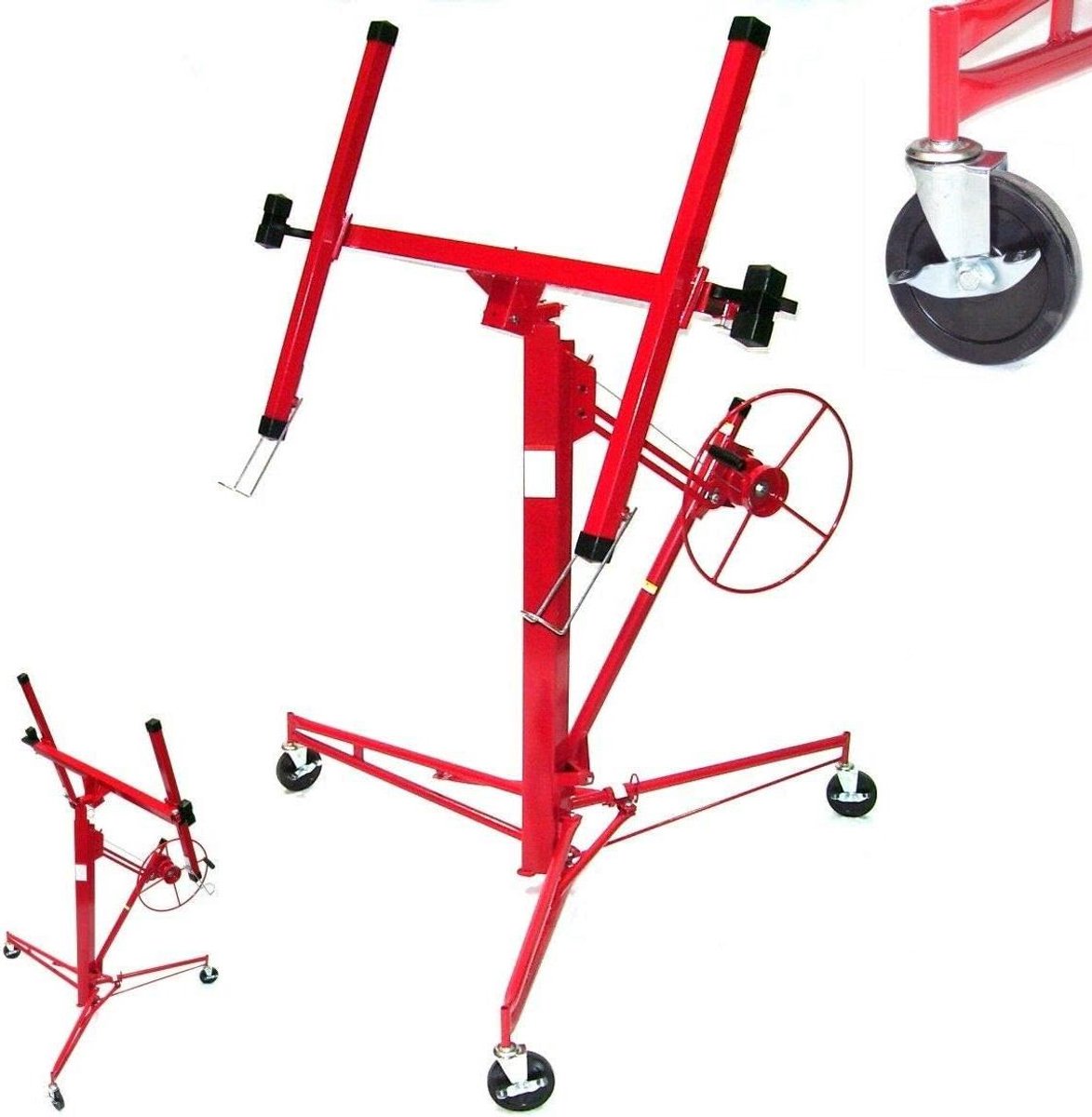 Plaatlift Gipsplaatlift - Montagehulp Paneellift - Plafond Montage - Handslingermechanisme - 350 cm - Zilver