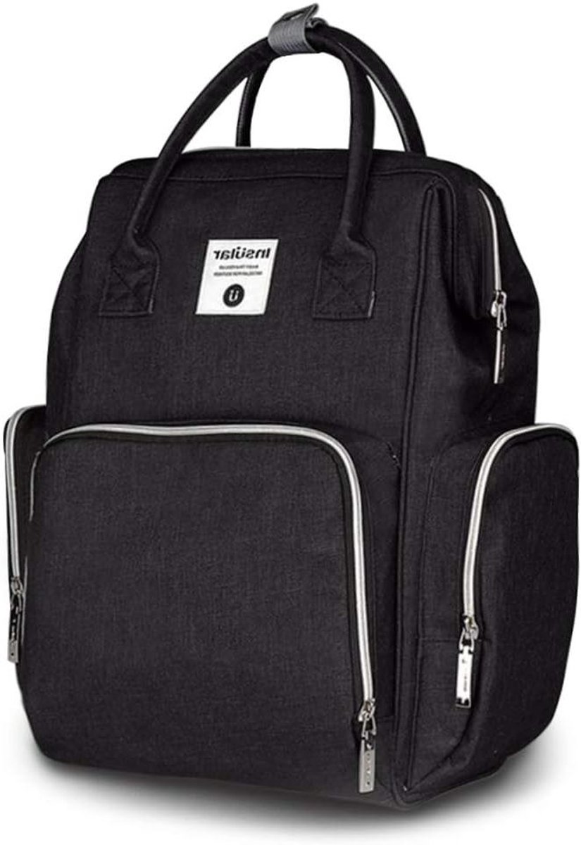 Luierrugzak - Baby luiertas - Babyverzorging onderweg - Waterdicht Oxford doek - 26 x 15 x 41 cm - Zwart