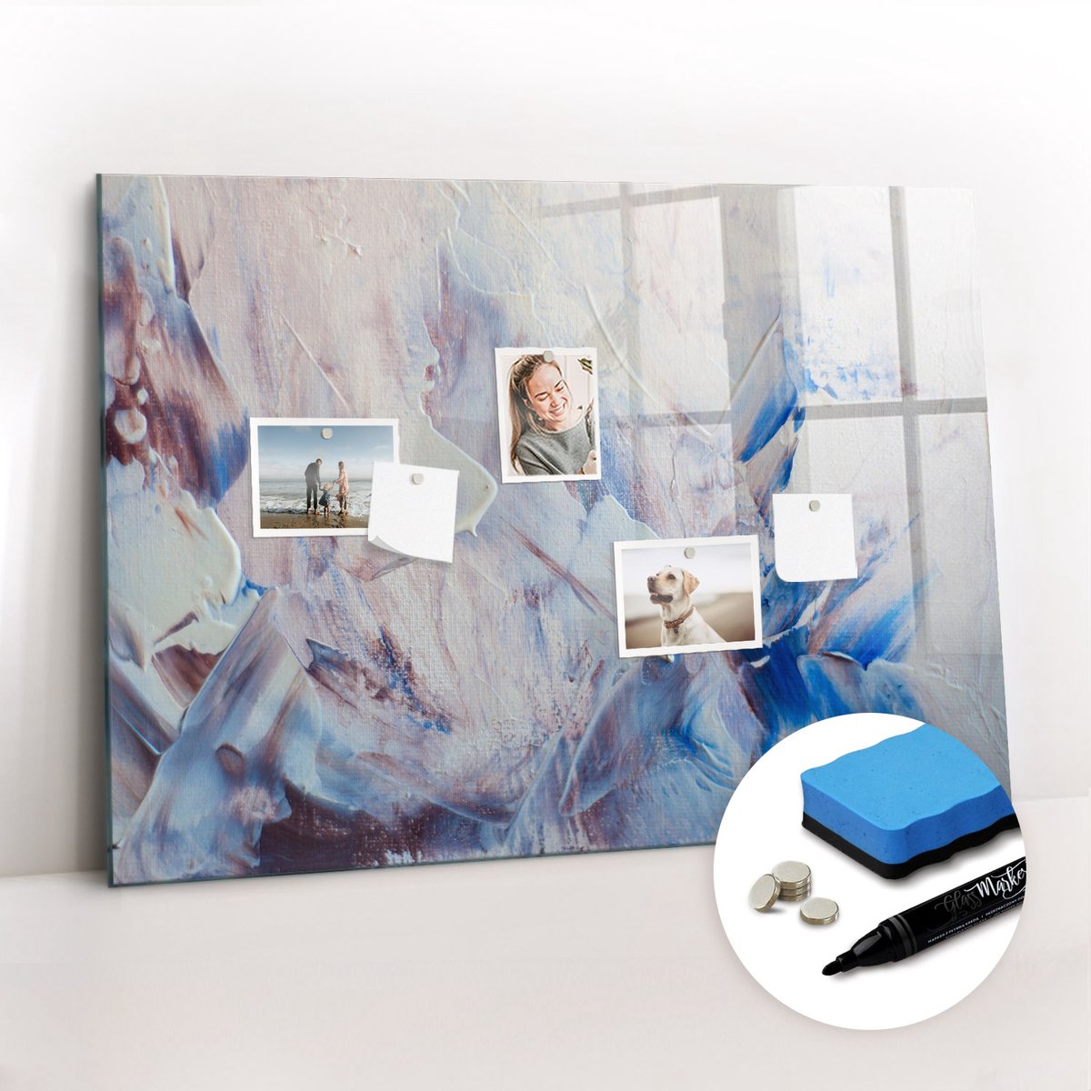 Tulup Whitebord - Penseelbewegingen - 100 x 70 cm - Wit Magnet Board - Gratis 5 Sterke Magneten + Whiteboard Marker & Wisser - Organizer Muur - Magneetbord Design - Planning Muur