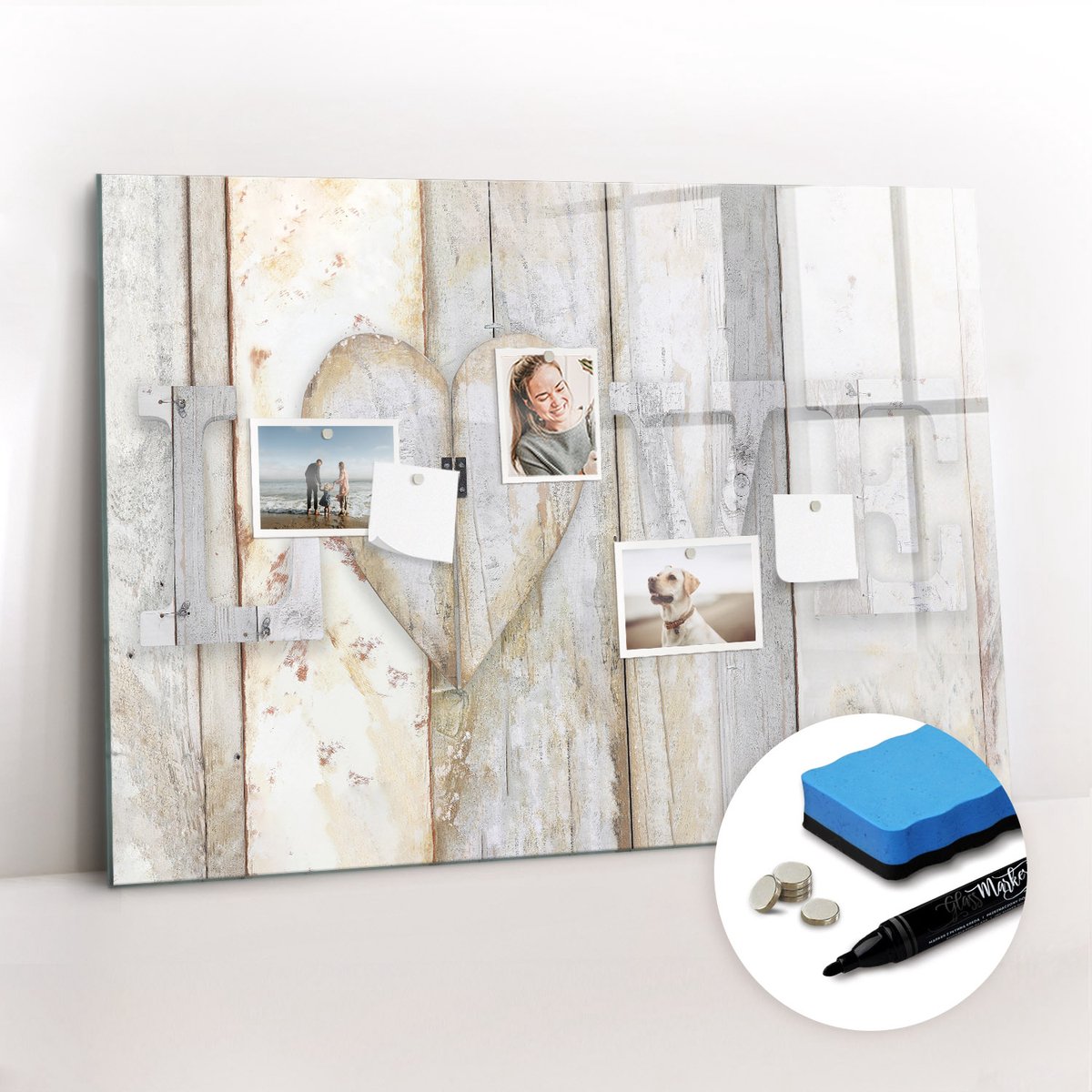 Tulup Whitebord - Neon liefdesbord - 100 x 70 cm - Grijs Magneetbord Rechthoekig - Inclusief Gratis Magneten & Marker & Spons - Industrieel Wandbord - Magnetisch Wandbord - Productiviteit Tools